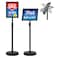 VAIIGO 2Pack 85x11 Inch Adjustable Pedestal Poster Sign Stand Heavy Duty Floor Standing Sign Holder Stand Aluminum Snap Open Frame for Vertical and Horizontal View Sign DisplayedBlack