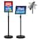 VAIIGO 2Pack 85x11 Inch Adjustable Pedestal Poster Sign Stand Heavy Duty Floor Standing Sign Holder Stand Aluminum Snap Open Frame for Vertical and Horizontal View Sign DisplayedBlack