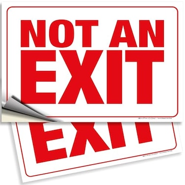 iSYFIX Not an Exit Stickers 2 Pack 10x7 Inch Premium SelfAdhesive Vinyl Laminated for Ultimate UV Weather Scratch Water and Fade Resistance for Office Buildings Workplace More