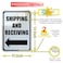 WAKE UP Shipping and Receiving Sign Left Arrow Directional Black Mounting Holes 10 by 14