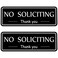 MOWPOG 2 Pack No Soliciting Sign for House Strong SelfAdhesive No Solicitation Signs 79x28 Thick Acrylic Weatherproof and Sturdy Sign for Front Door Home Office Wall Keep Solicitors Away