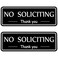 MOWPOG 2 Pack No Soliciting Sign for House Strong SelfAdhesive No Solicitation Signs 79x28 Thick Acrylic Weatherproof and Sturdy Sign for Front Door Home Office Wall Keep Solicitors Away