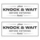 Sutter Signs 2pk Please Knock Sign for Door Sticker Please Knock Wait Before Entering Door Sign Decals 5 x 2 White