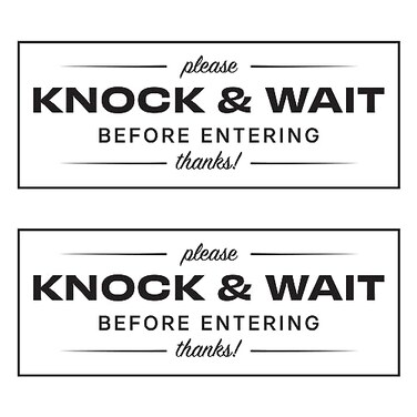 Sutter Signs 2pk Please Knock Sign for Door Sticker Please Knock Wait Before Entering Door Sign Decals 5 x 2 White