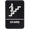 AborenCo ADA Stairs Commercial Sign Door Plate with Braille for Business Restaurant 9 x 6