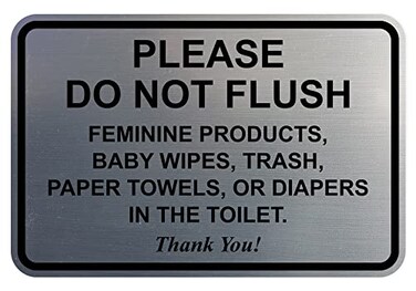 All Quality Classic Framed Please Do Not Flush Thank You Bathroom Etiquette Sign 4 x 6 Brushed Silver 1 Pack