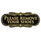 All Quality Designer Please Remove Your Shoes Wall or Door Sign No Shoes Signage Easy Installation BlackGold Large 1 Pack