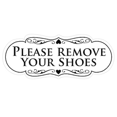 All Quality Designer Please Remove Your Shoes Wall or Door Sign No Shoes Signage Easy Installation White Medium 1 Pack