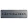 All Quality Standard Electrical Room Sign Silver Small 1 Pack
