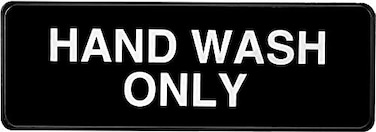 Alpine Industries Hand Wash Only Sign Durable Quality Self Stick Wall Placard wVisible Lettering Symbol For Restaurants Businesses Bathroom Restroom Sinks