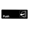 Alpine Industries Push Sign Self Adhesive Highly Visible Black Outdoor WallDoor Placard wWhite Text for Office Business Shop Exit Entrance