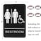 Bebarley SelfStick ADA Braille Unisex Restroom SignsBathroom Signs with Double Sided 3M Tape for Office or Business Bathroom and Toilet Door or Wall Decor 9X6