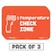 tabbies BeSafe MessagingTemperature Check Zone 3Pack 9x6 Bright Bold Orange Repositionable Educational Safety Signs Perfect for Most Surfaces Glass Metal Painted Surfaces 29510