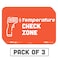 tabbies BeSafe MessagingTemperature Check Zone 3Pack 9x6 Bright Bold Orange Repositionable Educational Safety Signs Perfect for Most Surfaces Glass Metal Painted Surfaces 29510