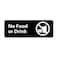 Bodicarson No Food or Drink Sign 9x 3 with Double Sided 3M Tape for Business Door Wall Sign Office Store Restroom Black
