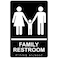 ComplianceSigns com Family Restroom Sign ADACompliant Braille and Raised Letters 9x6 inch White on Black Acrylic with Adhesive Mounting Strips
