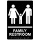 ComplianceSigns com Family Restroom Sign ADACompliant Braille and Raised Letters 9x6 inch White on Black Acrylic with Adhesive Mounting Strips