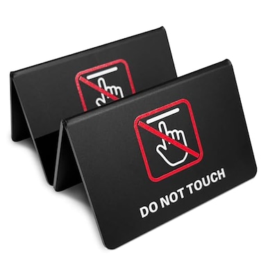 dealzEpic DO NOT TOUCH Table Top Tent Sign Black Acrylic DoubleSided Tabletop Sign 41 x 26 inches Set of 2