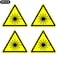 dealzEpic Laser Hazard Caution Sign Yellow Triangle Warning Sticker 10 cm 394 inches Pack of 4 pcs