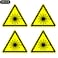 dealzEpic Laser Hazard Caution Sign Yellow Triangle Warning Sticker 10 cm 394 inches Pack of 4 pcs