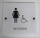 Custom Product Designer ADA Men Women Restroom Sign Set with Braille and Stand Off Mounts 9 Square Frosted