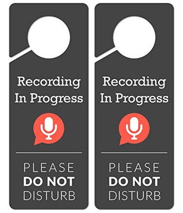 Fun-Plus Do Not Disturb Door Hanger Sign 2 Pack Please Do Not Disturb Sign Recording in Progress