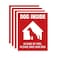 Smiley Peaches Dog Inside Sticker 4 Pack 4x5 inches Dog Alert Safety Window Sign
