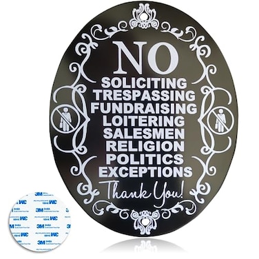 Dxsigns No Soliciting Sign for Home No Trespassing Signs Aluminum 5 X 4 Laser Engraving Anodized Aluminum Never Change ColorNew Version