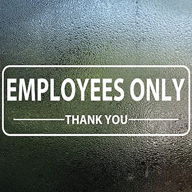 EVQ Employees Only Sign Sticker 9x3 Inch Vinyl Window Door Signs Business Removable Waterproof Decal 5 Pack