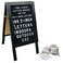 EXCELLO GLOBAL PRODUCTS Large Wooden AFrame Sidewalk Sign 36x20 Felt Letter Board wChangeable Letters EGPHD0084 Black