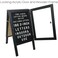 EXCELLO GLOBAL PRODUCTS Large Wooden AFrame Sidewalk Sign 36x20 Felt Letter Board wChangeable Letters EGPHD0084 Black
