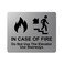 OriginDesigned Exit Sign For Fire Elevator Stairways Adhesive Acrylic Metallic Silver Engraved Black with Universal Icon Symbol and Text 5 x 4