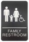 London Health Family Accessible ADA Compliant Restroom Sign Includes Adhesive Tape and Instructions 1 Sign Black