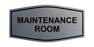 Signs ByLITA Fancy Maintenance Room Sign Brushed Silver Medium