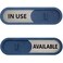 GEEKBEAR In Use Available Slider Door Sign for Home Office Premium MDF 75 x 22 in Blue