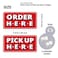 GEEKBEAR Order Here and Pick Up Here Signs Red 2 Pack 12 x 6 Premium NonFading Design with Special Hanging Hooks Perfect for Restaurants Cafes and Bars Made of Durable Acrylic