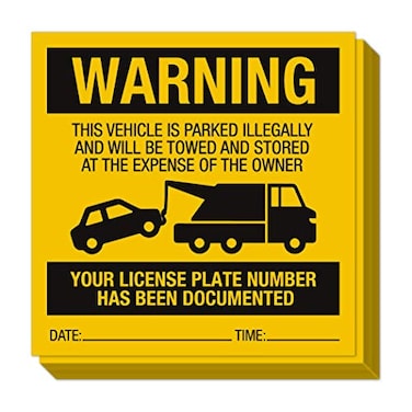 Sutter Signs Illegally Parked Warning Stickers Pack of 25 Tow Away Warning Sign for Illegal Car Vehicle Parking Violation
