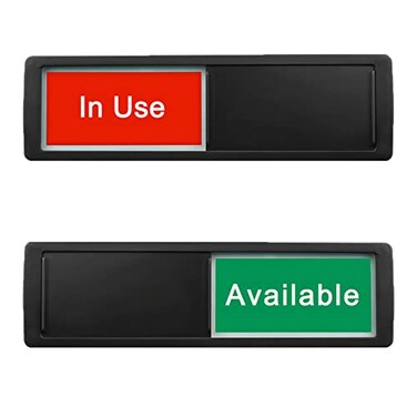 Blirik In UseAvailable for Home Restroom Office Conference Hotels Hospital Studio Privacy Sliding Door Sign 7 x 2Black