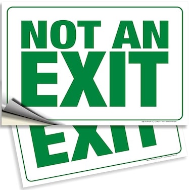 iSYFIX Not an Exit Stickers 2 Pack 10x7 Inch Premium SelfAdhesive Vinyl Laminated for Ultimate UV Weather Scratch Water and Fade Resistance for Office Buildings Workplace More