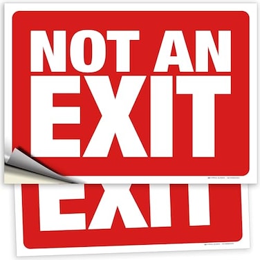 iSYFIX Not An Exit Stickers 2 Pack 14x10 Inch Premium SelfAdhesive Vinyl Laminated for Ultimate UV Weather Scratch Water and Fade Resistance for Office Buildings Workplace more