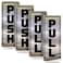 iSYFIX Push Pull Stickers Sign 2 Pack 2x5 inch Vertical Decal SelfAdhesive BlackBrushed Silver Vinyl Sticker for Doors in Business Stores Cafes Shops More Indoor and Outdoor use