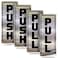 iSYFIX Push Pull Stickers Sign 2 Pack 2x5 inch Vertical Decal SelfAdhesive BlackBrushed Silver Vinyl Sticker for Doors in Business Stores Cafes Shops More Indoor and Outdoor use