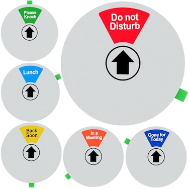 Kichwit Do Not Disturb Sign for Office Door Lunch Gone for Today In a Meeting Please Knock Office Door Sign 5 Silver