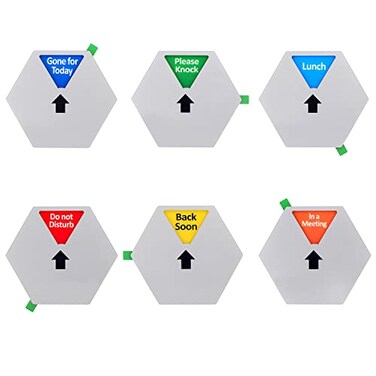 Kichwit Privacy Sign Do Not Disturb Sign Please Knock Sign In a Meeting Sign 5 Inches Silver