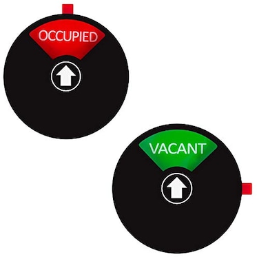 Kichwit Privacy Sign for Office Home Restroom Conference Tells Whether Rooms are Vacant or Occupied 5 Inch Black