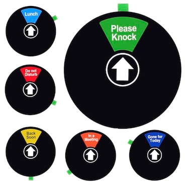Kichwit Privacy Sign for Offices Extra Large 6 Inch Do Not Disturb Back Soon In a Meeting Gone for Today Please Knock Lunch Break Door Sign Black