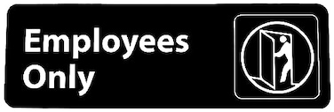 Kraken Sign Co Employees Only Sign With Adhesive 9 x 3 White Lettering On Black Background Easy To Install and Highly Visible One Pack