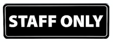 Kraken Sign Co Staff Only Sign With Adhesive 9 x 3 White Lettering On Black Background Easy To Install and Highly Visible for Office and Business Employees Only Sign Durable With Border