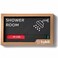 Kubik Letters Premium Shower Room Sign with Slider for Dual Messages Room Status AVAILABLE or IN USE
