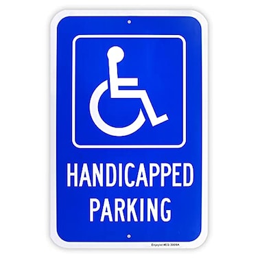 Enjoyist Large Handicap Parking Sign Handicapped Sign 18x 12 040 Rust Free Aluminum Reflective UV Protected and Weatherproof